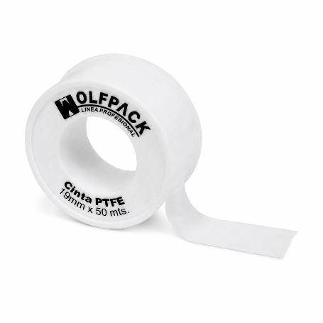 CINTA PTFE WOLFPACK 19 MM. X 50 M. GRUESO. (PAQUETE DE 5 ROLLOS)