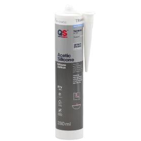SILICONA ÁCIDA BLANCA. SELLADOR ACÉTICO. JUNTAS Y ACRISTALAMIENTO. 280 ML. CARTUCHO PARA PISTOLA. VIDRIO Y ALUMINIO