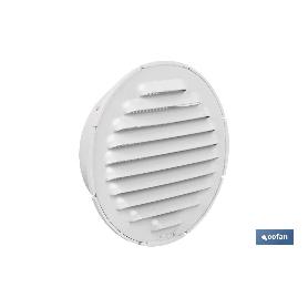 REJILLA DE VENTILACIÓN ALUMINIO-ABS BLANCO PARA EMPOTRAR A TUBO Ø10 CM   CAJA 5 UNID.