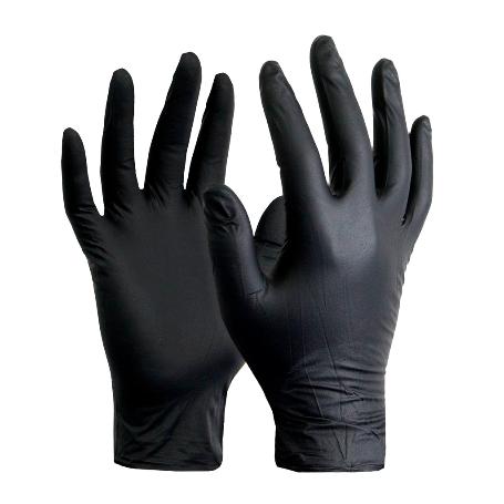 GUANTE NITRILO TALLER ALIMENTARIO NEGRO 4GR REUTILIZABLE CJ 100 U T-M 7-8  67237
