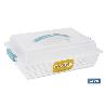 TARTERA RECTANGULAR AZUL OPACA PAVLOVA CON ASAS 38 X 28 X 13 CM VENTA UNITARIA