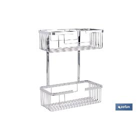 CESTA DE DUCHA PORTAGEL DOBLE DE ACERO INOXIDABLE 304