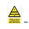SEÑAL ADHESIVA 210X148MM. ¡PELIGRO! CORTES DE MANOS