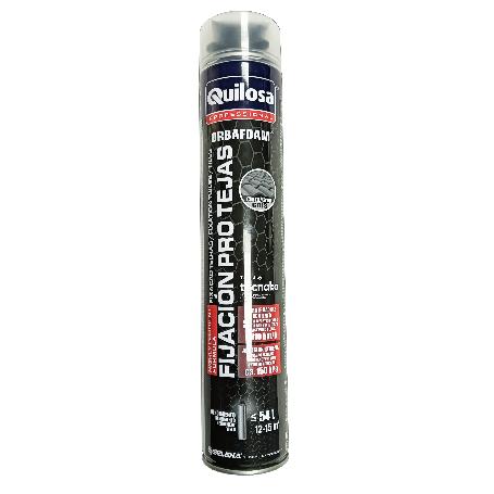 ESPUMA DE POLIURETANO ORBAFOAM. EN AEROSOL. PARA TEJAS. GRIS. CURADO COMPLETO 24H. CAPACIDAD 750ML - QUILOSA
