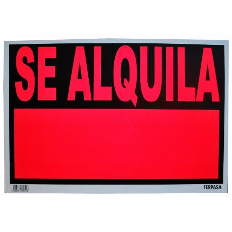 CARTEL SE ALQUILA 50X35 CM