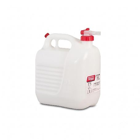 BIDON CON GRIFO PLASTICO ALIMENTARIO 5 LITROS