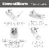 CLAVIJA ENCHUFE ULTRAPLANO 7 MM. CON ASAS DE EXTRACCION 16 A - 250 V. TRAS MUEBLES, 3 CABLES, TOMA SCHUKO