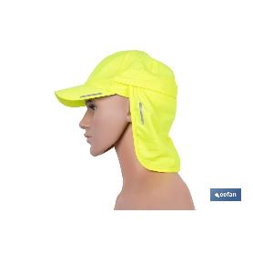 GORRA AMARILLA FLUORESCENTE CON PROTECCIÓN DE NUCA