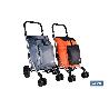 CARRO DE LA COMPRA AZUL MARINO ABATIBLE DE ALUMINIO CON 6 RUEDAS GIRATORIAS 53 L