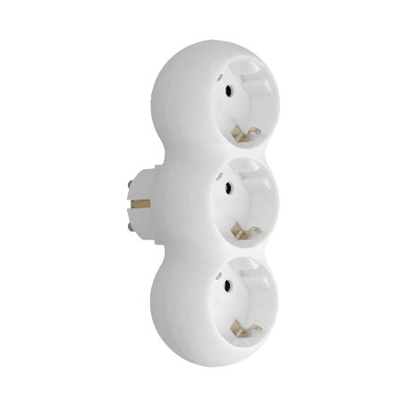 ADAPTADOR TRIPLE SCHUKO RECTO 16A. 250V.