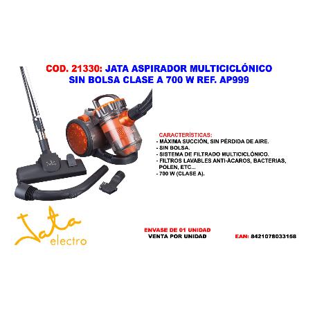 ASPIRADOR MULTICICLONICO SIN BOLSA 700W