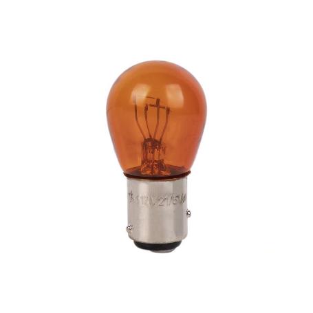 LÁMPARA COFAN 2 POLOS ÁMBAR DESCENTRADA P21/5W (BAZ15D) 12V   CAJA 10 UNID.