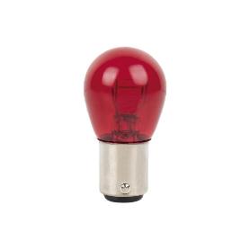 LÁMPARA COFAN 2 POLOS ROJA DESCENTRADA P21/5W (BAW15D) 12V   CAJA 10 UNID.