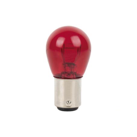 LÁMPARA COFAN 2 POLOS ROJA DESCENTRADA P21/5W (BAW15D) 12V   CAJA 10 UNID.
