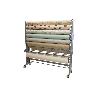 EXPOSITOR DE HULES Y MANTELES HORIZONTAL CON CORTADOR Y RUEDAS PARA 22 ROLLOS