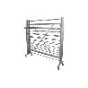 EXPOSITOR DE HULES Y MANTELES HORIZONTAL CON CORTADOR Y RUEDAS PARA 22 ROLLOS