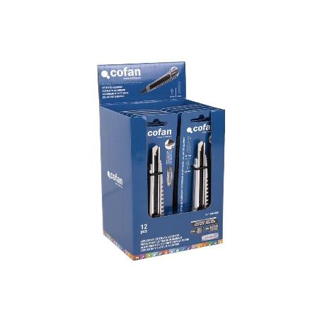 EXPOSITOR DE CÚTER DE ALUMINIO 9 MM 12 UDS.