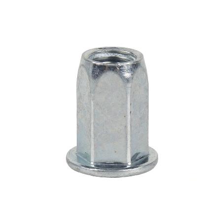 TUERCAS REMACHABLES HEXAGONAL ANCHAS ACERO M4   CAJA 1000 UNID.