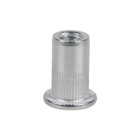 TUERCAS REMACHABLES CILÍNDRICA RANURADA FONDO ABIERTO CABEZA ANCHA ALUMINIO M4 X 10   CAJA 1000 UNID.