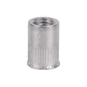 TUERCAS REMACHABLES CILÍNDRICAS RANURADAS FONDO ABIERTO CABEZA REDUCIDA ALUMINIO M8 X 15,5   CAJA 250 UNID.