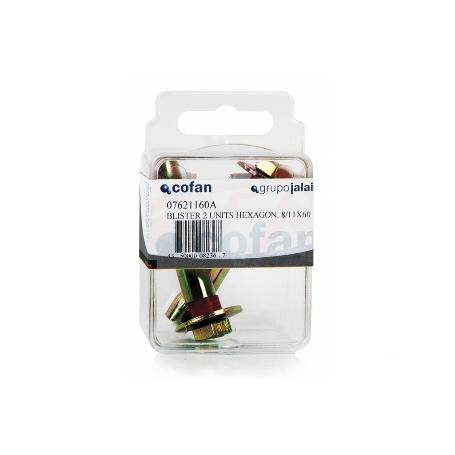 BLÍSTER DE 2 UDS. TACO DE METAL HEXAGONAL 6/8X60 VENTA UNITARIA