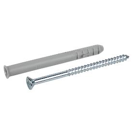TACO LARGO DE GOLPE CON TORNILLO POZIDRIVE Ø10 X 100 MM   CAJA 50 UNID.