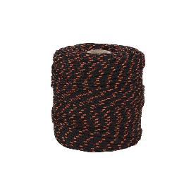 CORDÓN TRENZADO HIPPIE NEGRO/NARANJA 3 MM X 100 M