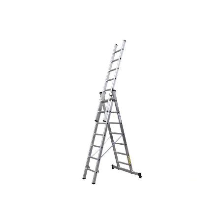 ESCALERA ALUMINIO TRIPLE 9 PELDAÑOS 2,50 + 2,50 + 2,50 M