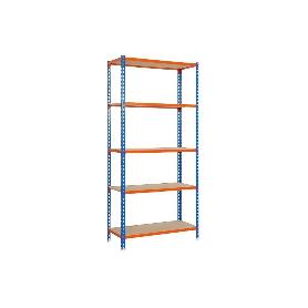 ESTANTERÍA AZUL/NARANJA 5 BALDAS DE MADERA 2000 X 1000 X 500 MM