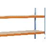 ESTANTERÍA MEDIA CARGA AZUL/NARANJA 4 BALDAS DE MADERA 2000 X 1500 X 600 MM