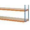 ESTANTERÍA MEDIA CARGA AZUL/NARANJA 4 BALDAS DE MADERA 2000 X 1500 X 600 MM