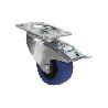 RUEDA GOMA AZUL PLACA/FRENO Ø100X35MM