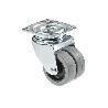 RUEDA DOBLE POLIPROPILENO PLACA Ø50MM