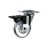 RUEDA TRANSP/CROMADO PLACA/FRENO PU Ø50MM