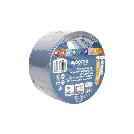 CINTA AMERICANA GRIS 180 MICRAS 50 MM X 10 M