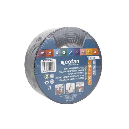 CINTA AMERICANA NEGRA 190 MICRAS 50 MM X 50 M