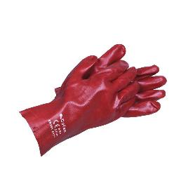 BLÍSTER DE GUANTE DE PVC ROJO 35 CM VENTA UNITARIA