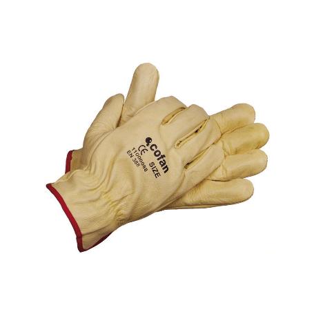 GUANTES PIEL VACUNO AMARILLO T-7   CAJA 12 UNID.