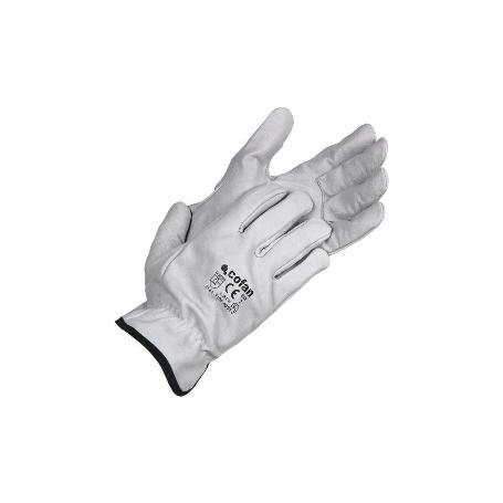GUANTES PIEL VACUNO GRIS T-9   CAJA 12 UNID.