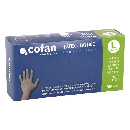 CAJA 100 UDS. GUANTE LATEX SIN POLVO T - L