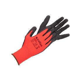 GUANTE IMPREGNADO SANDY COATED ROJO/NEGRO TALLA 9 VENTA UNITARIA