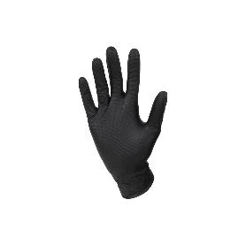 CAJA 100 UDS. GUANTES DE NITRILO NEGRO DIAMANTADO 8,5 G TALLA M