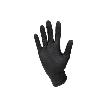 CAJA 100 UDS. GUANTES DE NITRILO NEGRO DIAMANTADO 8,5 G TALLA S