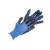 GUANTE IMPREGNADO CON PUNTOS AZULES DE NITRILO TALLA 7   CAJA 12 UNID.