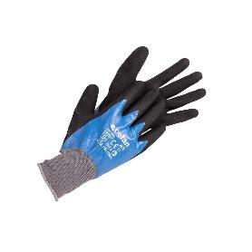 GUANTE IMPREGNADO SANDY DOBLE CAPA DE NITRILO AZUL TALLA 11 VENTA UNITARIA
