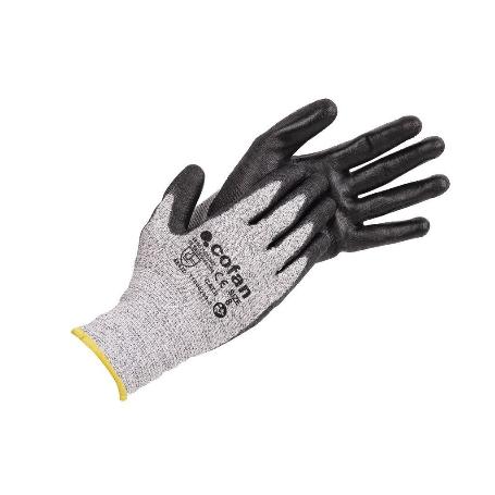 GUANTE ANTICORTE ULTRA LIGERO IMPREGNADO PU NEGRO T-7 VENTA UNITARIA