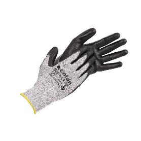 GUANTE ANTICORTE ULTRA LIGERO IMPREGNADO PU NEGRO T-8   CAJA 12 UNID.
