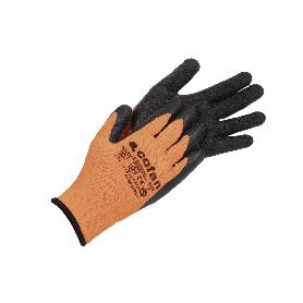 GUANTE NARANJA FLUOR CON REVESTIMIENTO LATEX TERMICO T-10   CAJA 12 UNID.