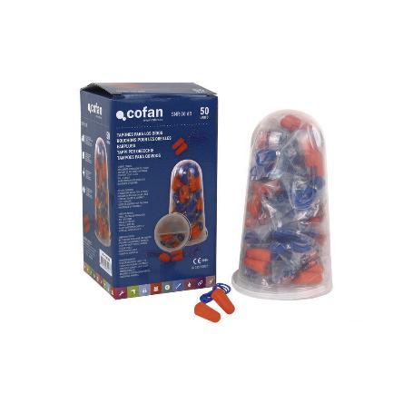 PACK 50 TAPONES (25 PAR) OIDOS C/CUERDA PU SNR36