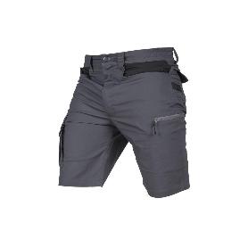 BERMUDAS DE TRABAJO FRIGG ELASTANO 215 G/M2 GRIS OSCURO CON DETALLES NEGROS TALLA 38